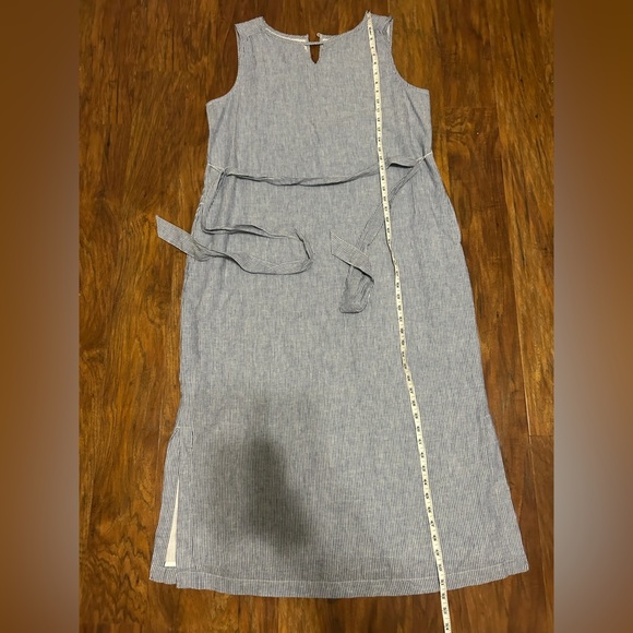 Sleeveless Cotton Maxi Dress With Stripes Size Medium Cottoagcore Modest - Picture 5 of 8